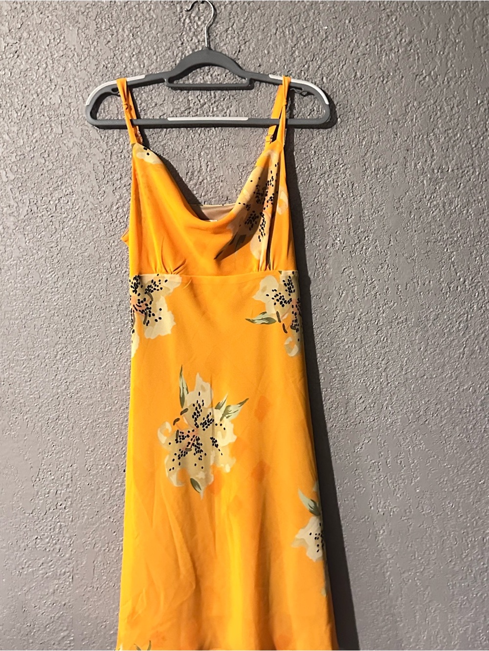 Stand out Sunshine Floral Maxi Slip Dress with Cowl Neck